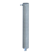 Ground socket with two | bolt holes for |  48,  60,  76 mm | tube posts |  48 mm tubular post